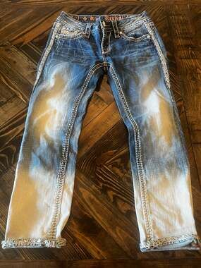 Rock Revival Aroa Capri Jeans Women 26 Western Cowgirl Y2k Dainty Preppy Jewels